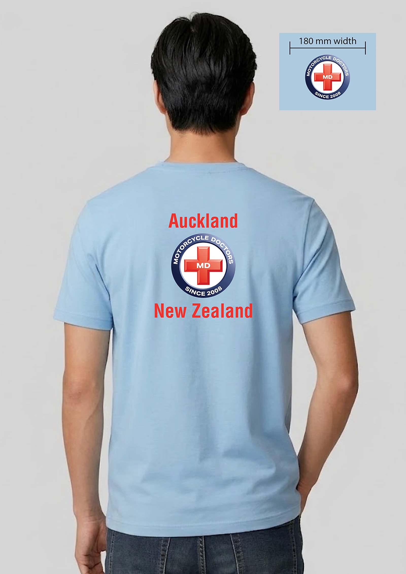 MENS Ice 100% Cotton T-Shirt+ Back Print - T10012-BRB